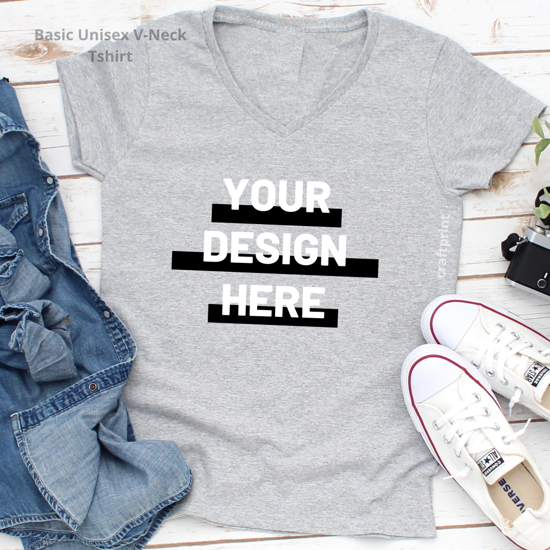Basic Unisex V-Neck Tshirt